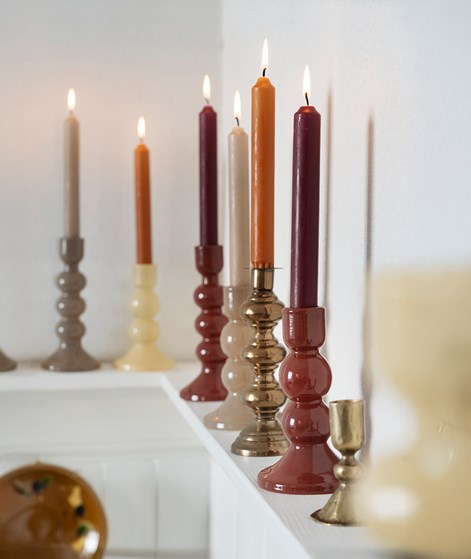 MADAM STOLTZ Glas Kerzenhalter Dunkelrot