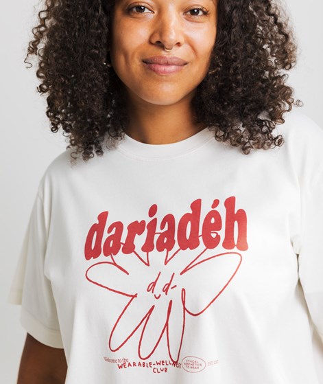 DARIADÉH Signature Flower T-Shirt Cremeweiß