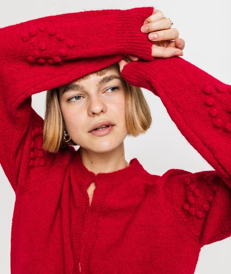 VILA VIMerit O-Neck Cardigan Rot