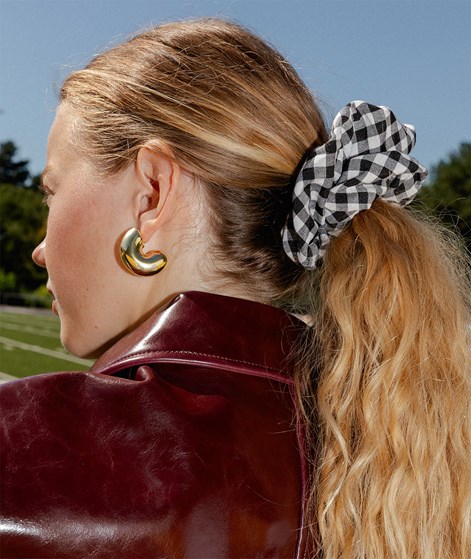 EBBA Haargummi Schwarzweiß kariert