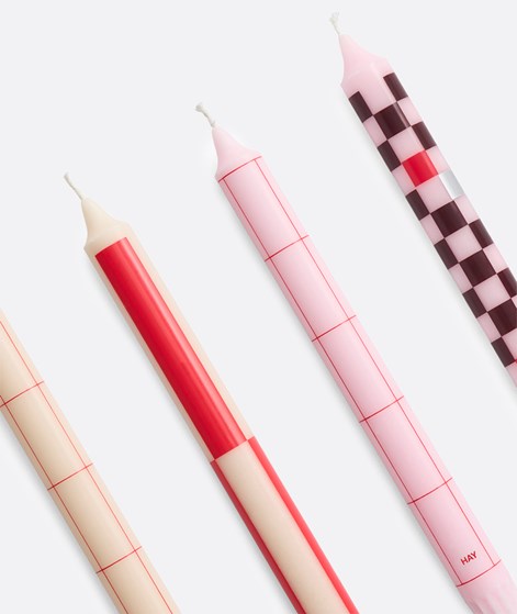 HAY Pattern (4er-Set) Kerze mehrfarbig gemustert