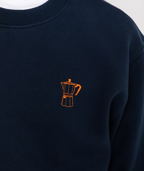 KAUF DICH GLÜCKLICH Sweater Caffettiera Dunkelblau aus Bio-Baumwolle