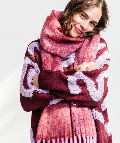 KAUF DICH GLÜCKLICH Schal Pink Beerenrot
