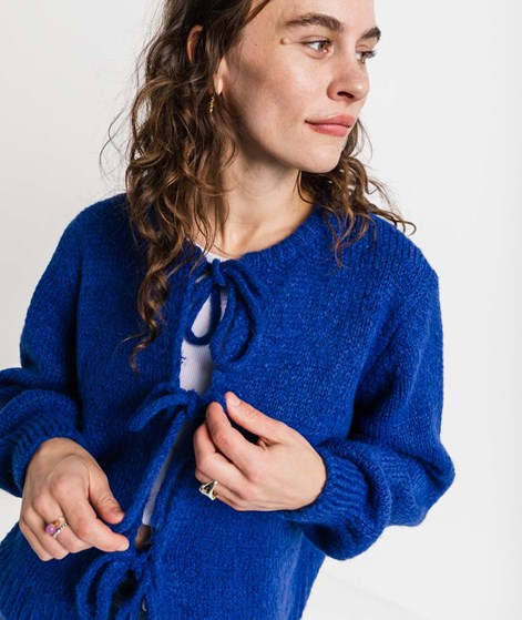KAUF DICH GLÜCKLICH Schnür Cardigan Königsblau