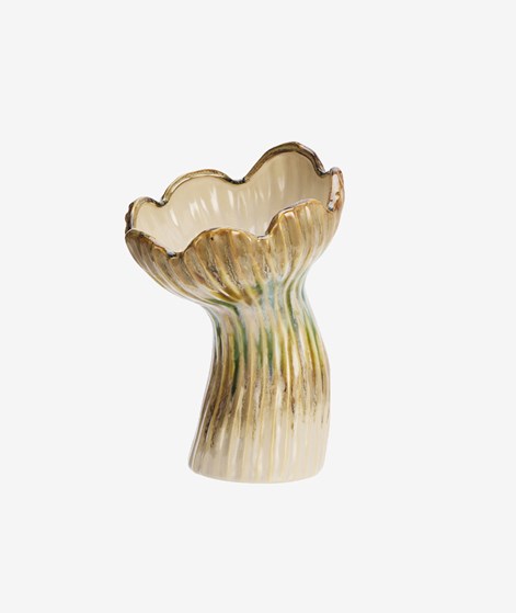 MADAM STOLTZ Steingut Vase (14x20,5cm) Beige