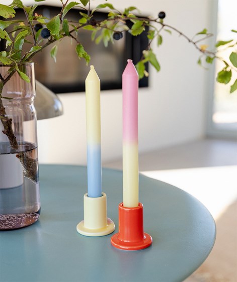 YUKU Kerzen (2er-Set) Gelb Rosa Hellblau
