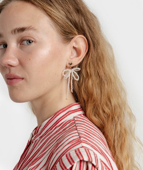 EBBA Ohrringe Gold Weiß Perlen Schleifen