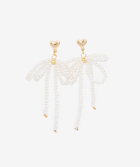 EBBA Ohrringe Gold Weiß Perlen Schleifen