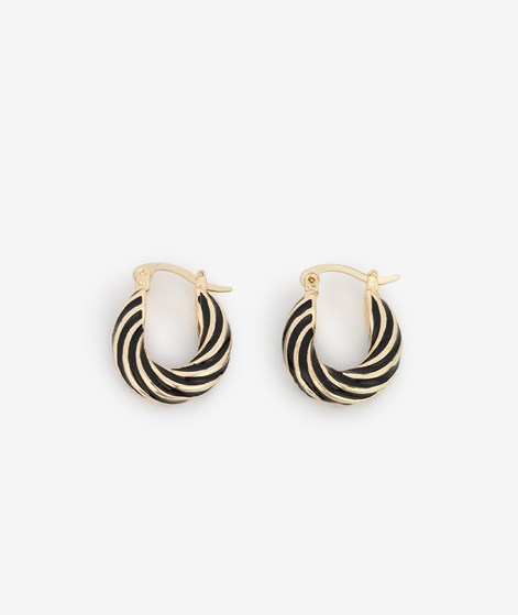 EBBA Ohrringe Gold Schwarz Swirl