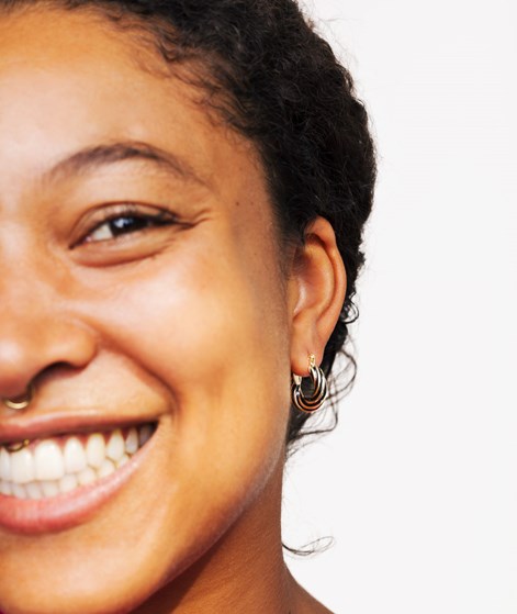 EBBA Ohrringe Gold Schwarz Swirl