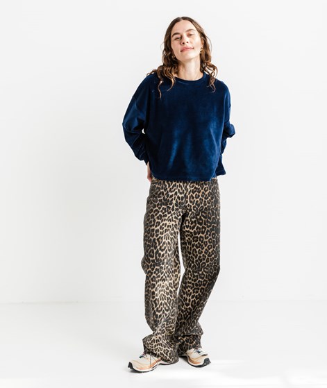 KAUF DICH GLÜCKLICH Samt Sweater Dunkelblau