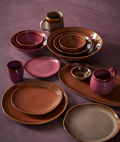 MADAM STOLTZ Steingut Schale Lila