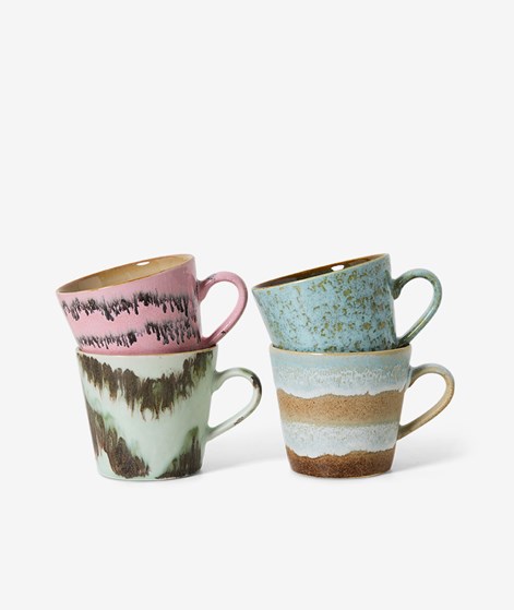 HKLIVING 70s Ceramics: Cappuccino (4er-Set)