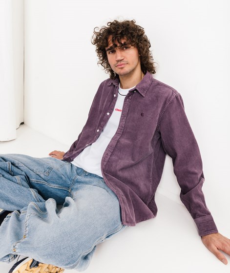 CARHARTT WIP L/S Madison Cord Hemd Lila