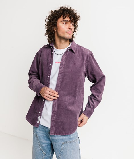 CARHARTT WIP L/S Madison Cord Hemd Lila