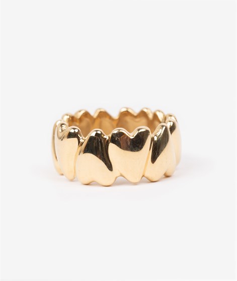 KAUF DICH GLÜCKLICH Breite Herzreihe Ring Gold