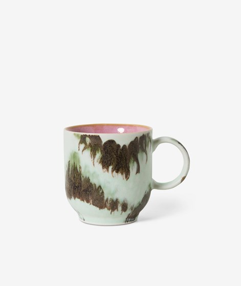 HKLIVING 70s Ceramics: Café Tasse Grün Braun