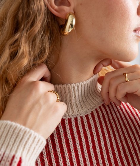 KAUF DICH GLÜCKLICH Pullover Streifen Rot Beige