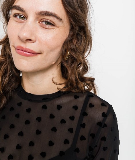 KAUF DICH GLÜCKLICH Longsleeve Schwarz Herzmuster