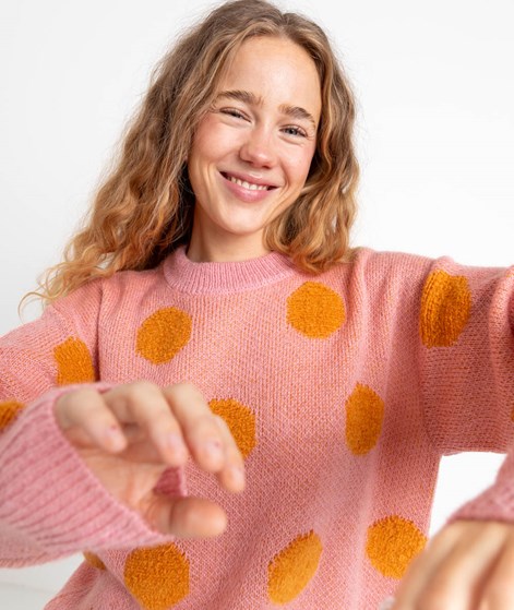 KAUF DICH GLÜCKLICH Pullover Rosa Orange Punkte
