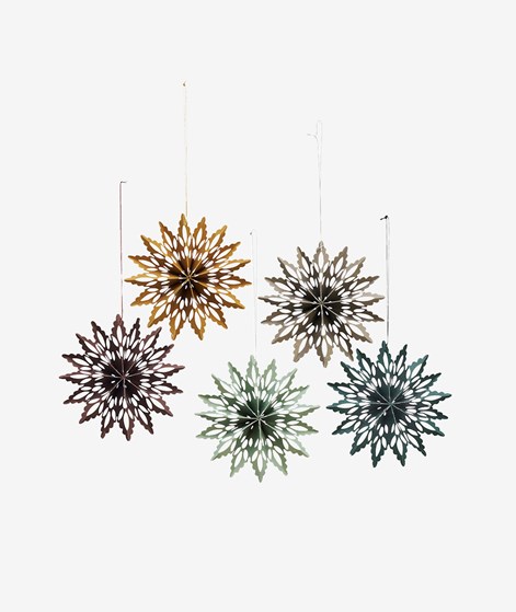 MADAM STOLTZ Papierschneeflocken (5er-Set) mehrfarbig