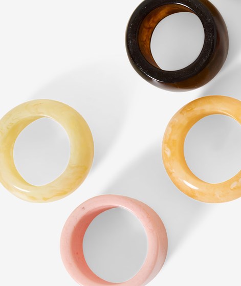 HKLIVING 4er-Set Serviettenringe mehrfarbig