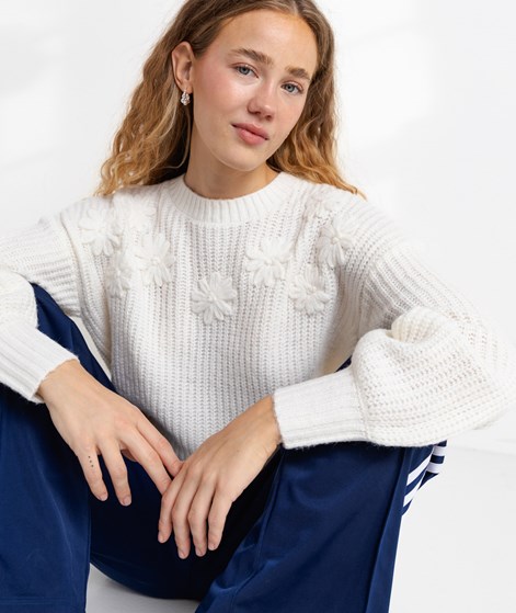 VILA VIKiana O-Neck Pullover Cremeweiß Blumen