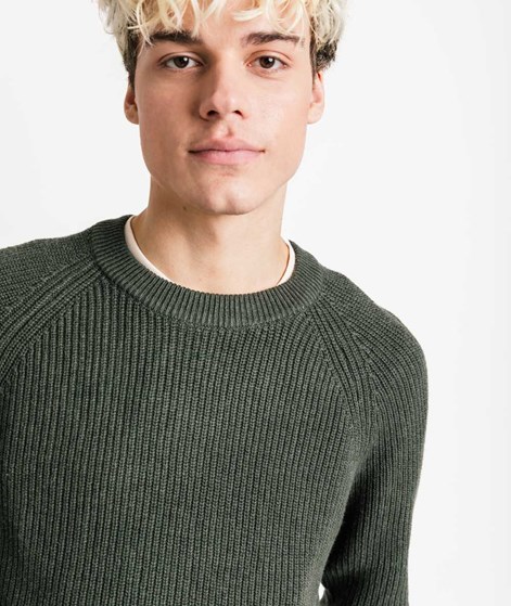 NOWADAYS Half Stitch Raglan Pullover Grü