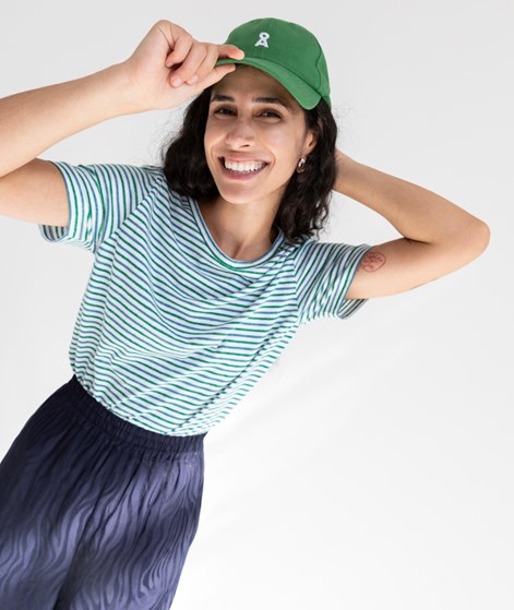 KAUF DICH GLÜCKLICH T-Shirt Blau und Grün gestreift