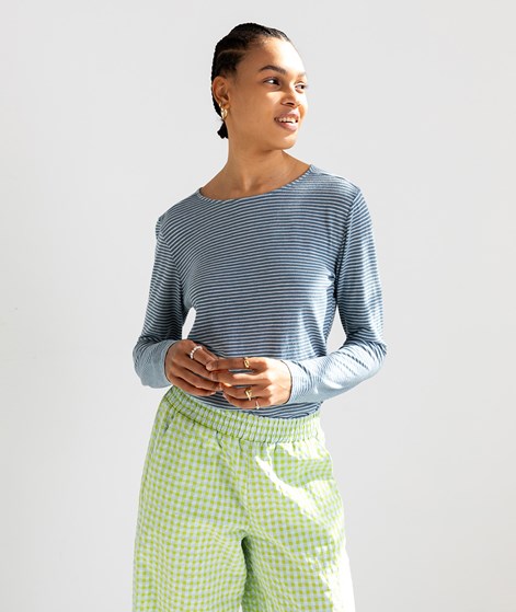 KAUF DICH GLÜCKLICH Longsleeve Blau und Weiß gestreift