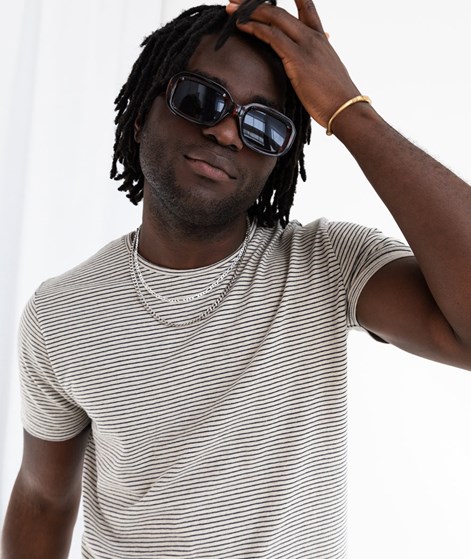 KAUF DICH GLÜCKLICH T-Shirt Creme gestreift