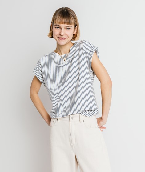 KAUF DICH GLÜCKLICH T-Shirt Creme und Blau gestreift