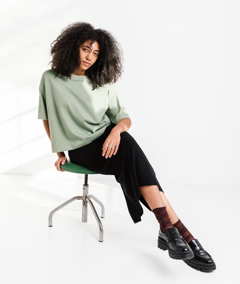 KAUF DICH GLÜCKLICH Gerippter Midirock Schwarz